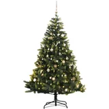  Umjetno božićno drvce 300 LED sa šarkama i kuglicama 210 cm