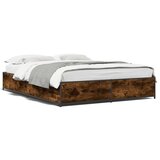 Furnova Posteljni okvir dimljeni hrast 140x190 cm inž. les in kovina, (21938098) | Shoptok.si