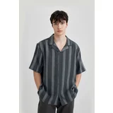 Defacto Relax Fit Striped Short Sleeve Shirt