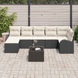 vidaXL Kavčna garnitura z blazino 8 pcs Črna poli ratan, (5000153272) | Shoptok.si