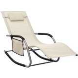 Maison Chic Ležalnik - Sončna ležalnik iz tekstila krem in sive barve, (22043141) | Shoptok.si