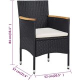  Vrtna jedilna garnitura 11-delna poli ratan črna, (20667414) | Shoptok.si