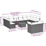  13-dijelni set vrtnih sofa od poliratana s jastucima sivi | shoptok.hr