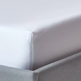 HOMESCAPES beli organski bombaž 30 cm globok prilegajoči se prtljažni list 18 palcev, 400 niti, 90x190 cm, (20750677) Cene