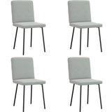 vidaXL Jedilni stoli 4 kosi svetlo siv žamet | Shoptok.si