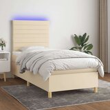  Box spring s madracem LED krem 100x200 cm od tkanine Cijene