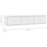 vidaXL Stenska polica s predali bela 88x26x18,5 cm iverna plošča | Shoptok.si