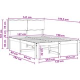  Krevetni okvir s uzglavljem ROSTOCK Prirodna 137 x 190 cm | shoptok.hr