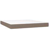  Krevet box spring s madracem LED smeđesivi 160x200 cm tkanina | shoptok.hr
