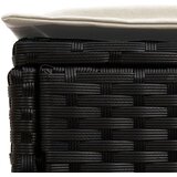  Vrtni otoman s jastukom Crna i Krema 80 x 38 x 45 cm PE ratan | shoptok.hr