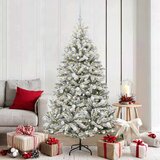 vidaXL Umjetno božićno drvce Zelena i bijela 180 cm PVC i metal | shoptok.hr