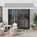 Tenda na uvlačenje antracit-bijela 3,5x2,5 m tkanina i aluminij | shoptok.hr