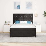  Postelja s podvozjem in vzmetnico Črna 160x200 cm Žamet | Shoptok.si