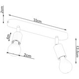  Stropna svetilka FORNES 2 črna, (21348145) | Shoptok.si