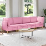  Set namještaja za dnevni boravak 4 pcs Ružičasta Tkanina | shoptok.hr