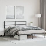  Metalni okvir za krevet s uzglavljem crni 150x200 cm | shoptok.hr