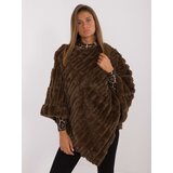 Wool Fashion Italia Poncho-AT-PN-2347.88-dark brown | Shoptok.si