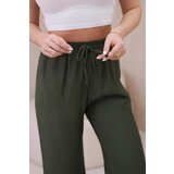 Kesi Włoski Viscose wide-leg trousers khaki | Shoptok.si