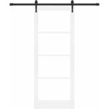  Klizna vrata 83 x 211 cm Masivna borovina i staklo Bijelo | shoptok.hr