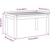  Kava Stol Prirodna nafta Čvrsto drvo akacije Smeđa 75 x 40 x 38 cm | shoptok.hr