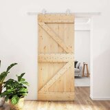  Drsna vrata s kompletom vodil 90x210 cm trdna borovina, (20804595) | Shoptok.si