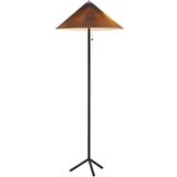 Markslöjd Črna/siva stoječa svetilka s tekstilnim senčilom (višina 140 cm) Plisado – Cene