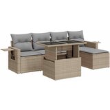Maison Chic Seti vrtnega pohištva - Vrtna garnitura - Vrtni pohištvo set 6-delna z blazinami bež poli ratan, (21813214) | Shoptok.si