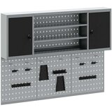  Set alata s ormarom i pegboardom od 6 dijelova zidna montaža crni metal | shoptok.hr