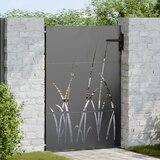 vidaXL Vrtna vrata Črna 105 x 150 cm Jeklo s prašnim premazom | Shoptok.si