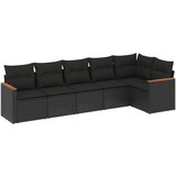  The Living Store Vrtna sedežna garnitura 6-delna z blazinami črna poli ratan - Vrtna Sedežna Garniture, (21455426) | Shoptok.si
