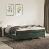 The Living Store Posteljni okvir temno zelen 160x200 cm žamet - Box Spring Posteljni Okvir, (21488186) Cene