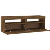 TV ormarić s LED svjetlima boja dimljenog hrasta 120x35x40 cm | Eponuda.com
