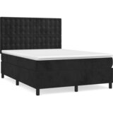  Krevet s oprugama i madracem crni 140 x 190 cm baršunasti | shoptok.hr