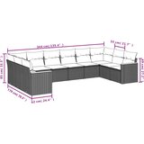  10-dijelni set vrtnih sofa s jastucima bež od poliratana | shoptok.hr