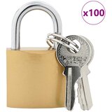 vidaXL U zaklep s ključi 100 pcs Medenina elezo, (5000214333) Cene