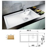 Blanco sudoper ZENAR XL 6 S-F InFino SILGRANIT CRNA, BAZEN LIJEVO, bez pribora, s dalj.upr. | shoptok.hr