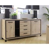Livetastic Široka Komoda Trondheim, Barva Hrasta, Črna | Shoptok.si