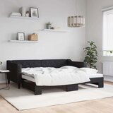 vidaXL Izvlečna dnevna postelja črna 90x190 cm blago | Shoptok.si