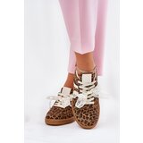 Boto Low Women's Sneakers With Lace Leopard Brown Zielle | shoptok.hr