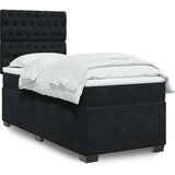 vidaXL Box spring postelja z vzmetnico črna 80x200 cm žamet | Shoptok.si