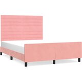  Okvir za krevet s uzglavljem ružičasti 140x200 cm baršunasti | shoptok.hr