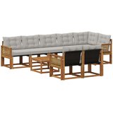  Set vanjskih sofa 9 kom. Prirodna i svjetlosiva | shoptok.hr