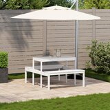  Stol za piknik bijeli 110 x 134 x 75 cm od masivne borovine | shoptok.hr