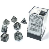 Chessex kockice - borealis - polyhedral - light smoke & silver (7)