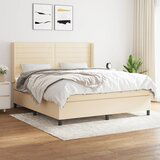  The Living Store Box spring postelja z vzmetnico krem 160x200 cm blago - Box Spring Postelja, (21448893) | Shoptok.si
