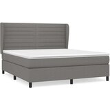  Box spring postelja z vzmetnico temno siva 160x200 cm blago, (20900121) | Shoptok.si