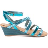 Shelvt Sandals with a fancy weave on a low wedge Cijene