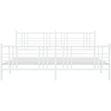 Metalni okvir kreveta uzglavlje i podnožje bijeli 183x213 cm | shoptok.hr