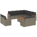 vidaXL 12-dijelni set vrtnih sofa od poliratana s jastucima sivi | shoptok.hr