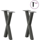  Noge za klubsko mizico v obliki črke X 2 kosa antracitne 38 x (42-43) cm jeklo, (22123654) | Shoptok.si